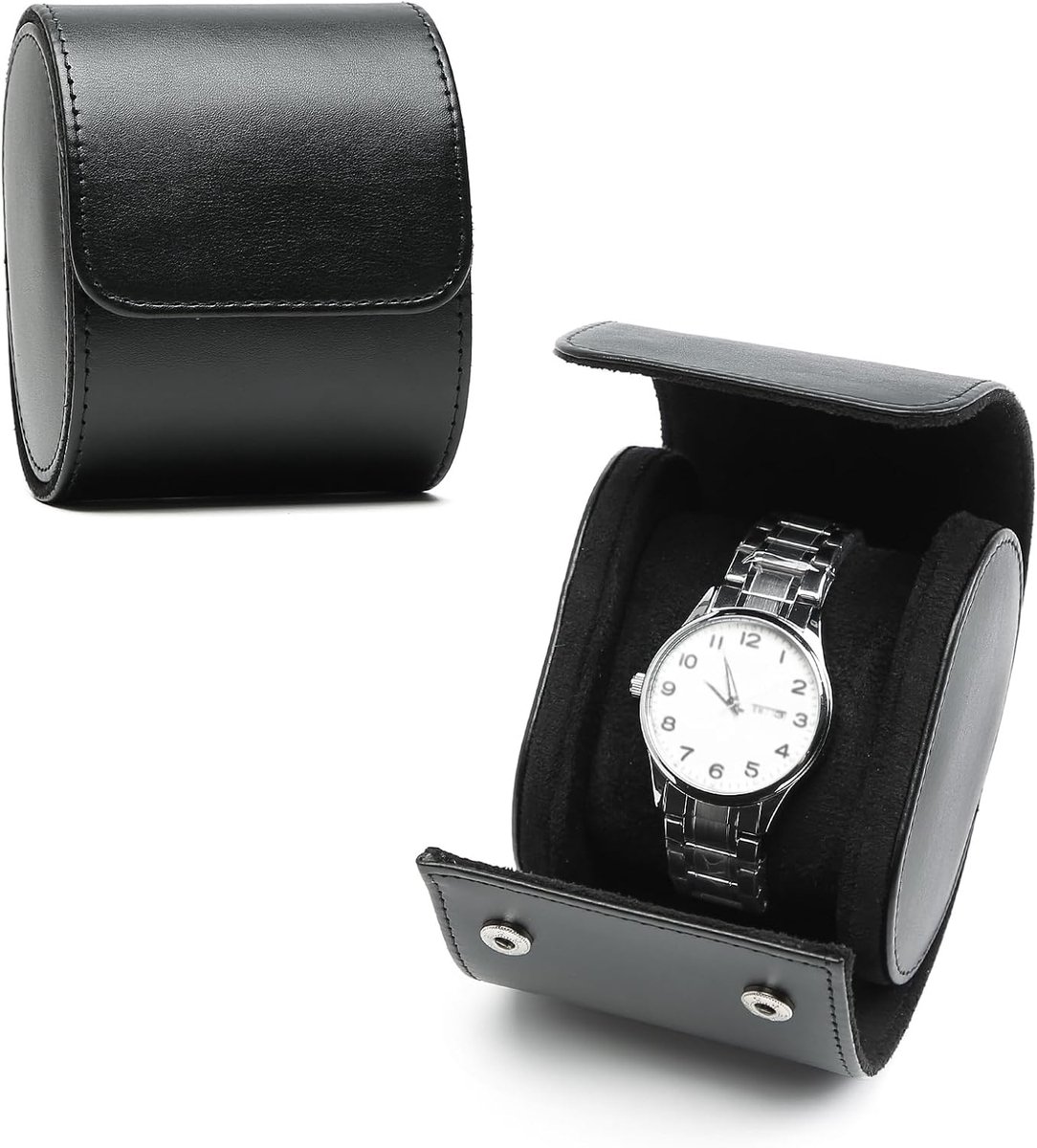 Roll - Luxe PU Leren Horloge Doos - Reistorage Box - Zwarte Organizer en Display voor Mannen en Vrouwen - Horloge Opbergdoos - Cadeau voor Kerstmis - Jubileum - Verjaardag