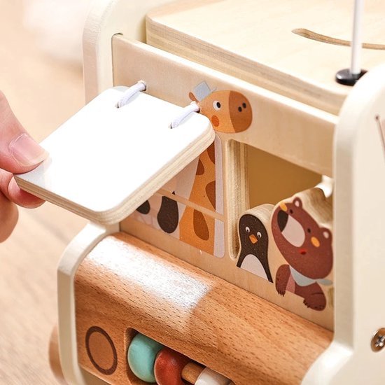 5 in 1 Bus Speelgoed Montessori Educatief Spel Speelgoed - Montessori Speelgoed vanaf 1 Jaar - Baby Motoriek Bus Speelgoed voor 12+ Maanden Meisjes Jongens Verjaardagscadeau - Beige — afbeelding 5