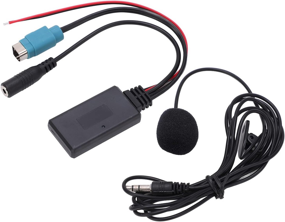 Bluetooth 5.0 AUX-in Adapter Muziek Kabel met Verwijderbare Microfoon voor Auto Stereo