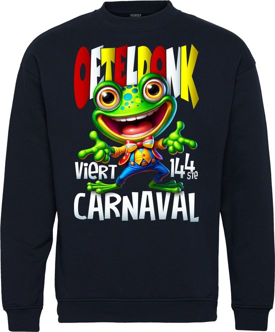 Sweater Oeteldonk viert Carnaval | Carnavalskleding | Foute Party | Navy | maat XXL