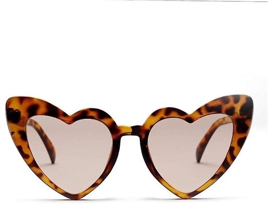 Bril hartjesvorm - Zonnebril - Panter - Heart shaped sunglasses - Carnaval - Verkleedkleding - Party glasses - Feestbril - Grappige/gekke bril - Panterprint - Jonyx — afbeelding 4