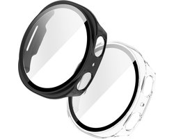 YONO Case geschikt voor Samsung Watch 8 40mm - 2 Stuks - Screen Protector - Hoesje - Zwart en Transparant