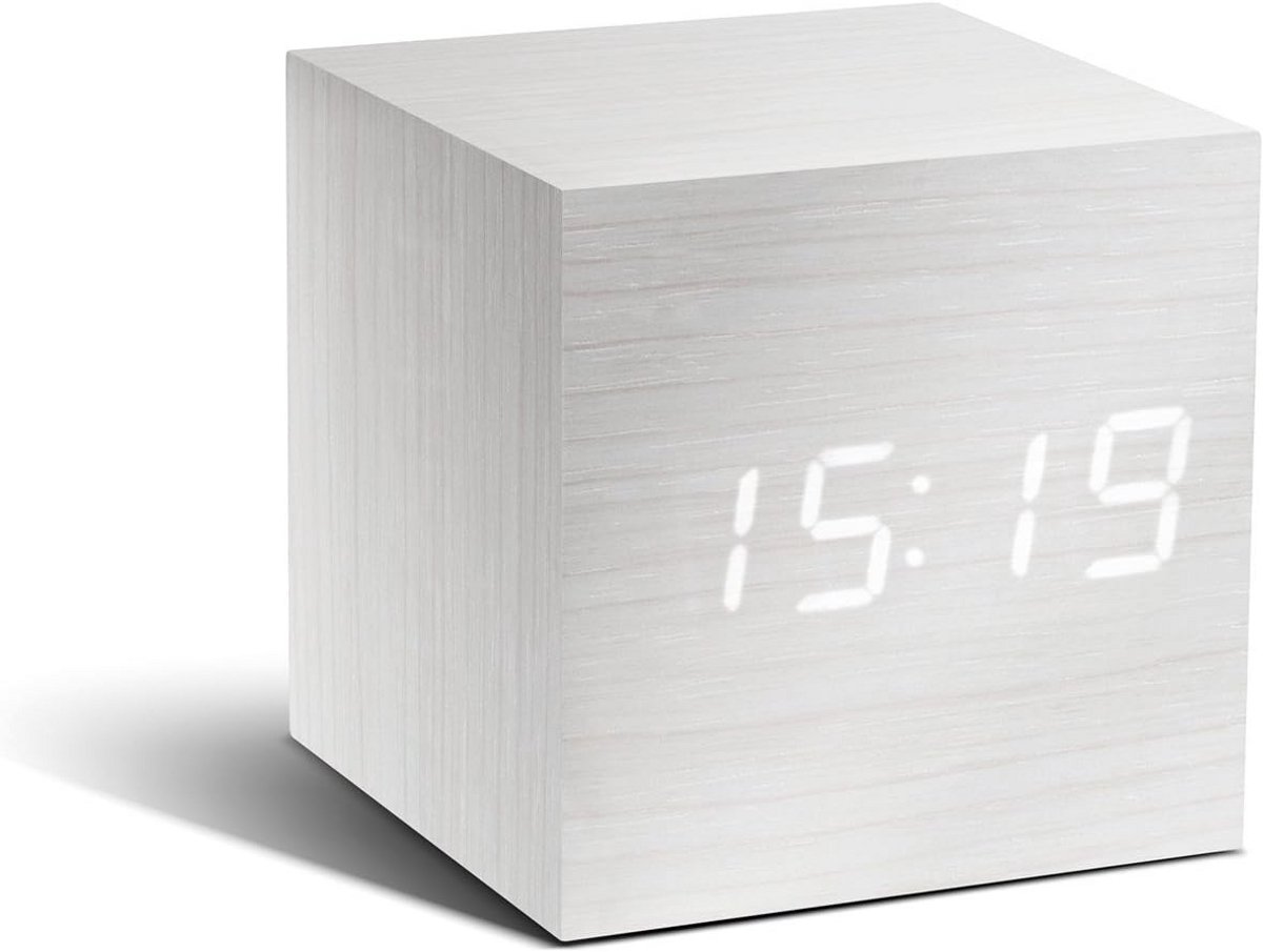 Digitale Kubus Wekker met Verborgen LED Display voor Tijd en Temperatuur