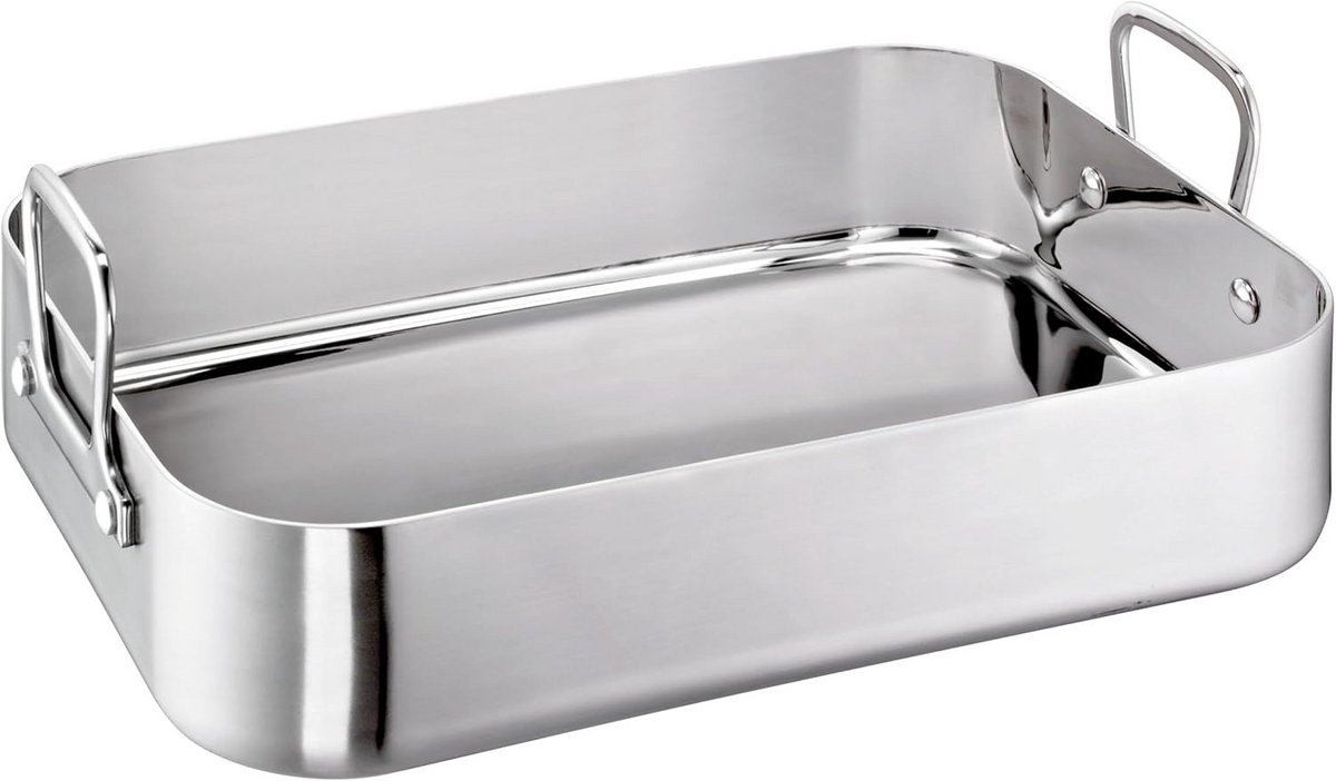 Vierkante Braadpan en Ovenschaal RVS - 35x25 cm - Geschikt voor Inductie