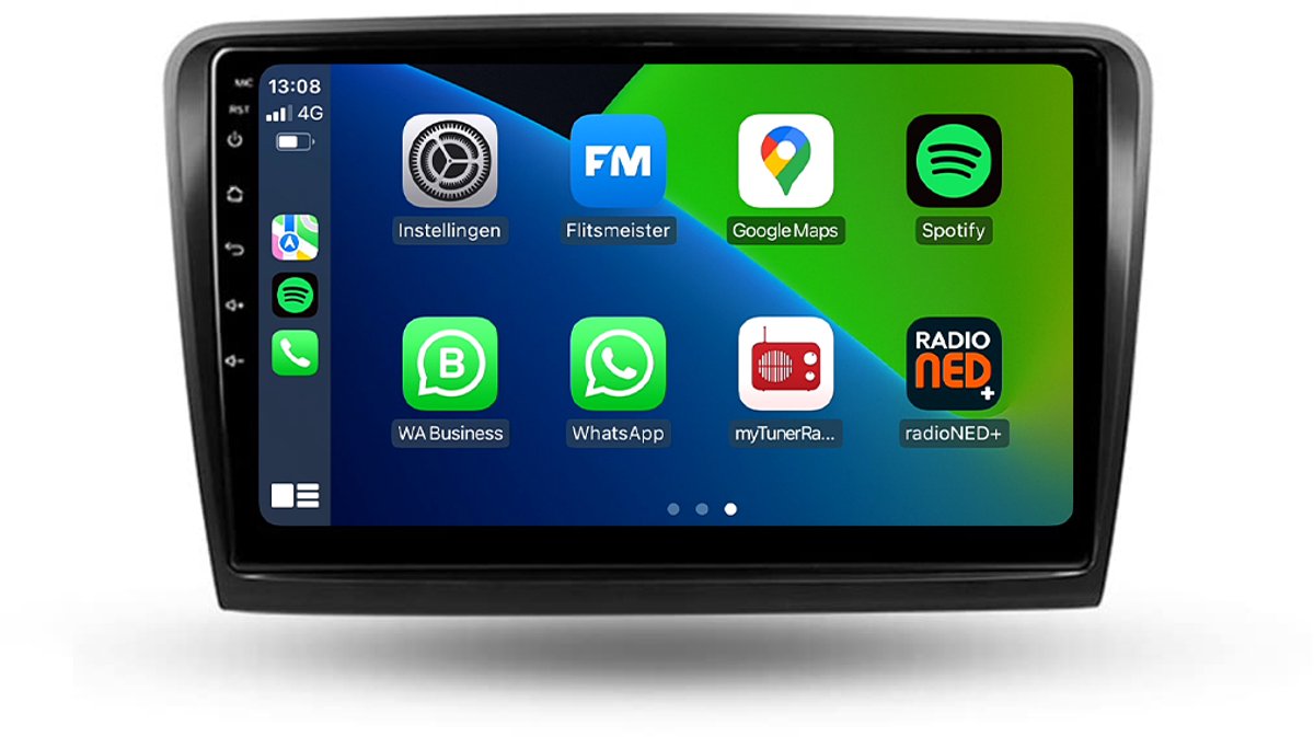 CarPlay autoradio geschikt voor Skoda Superb | 2008 t/m 2014 | Android 13 | Draadloos Apple CarPlay & Android Auto | 2GB + 32GB | 8-Core processor | Davilon | 2025 model | 2008 2009 2010 2011 2012 2013 2014 | Bluetooth & Wifi