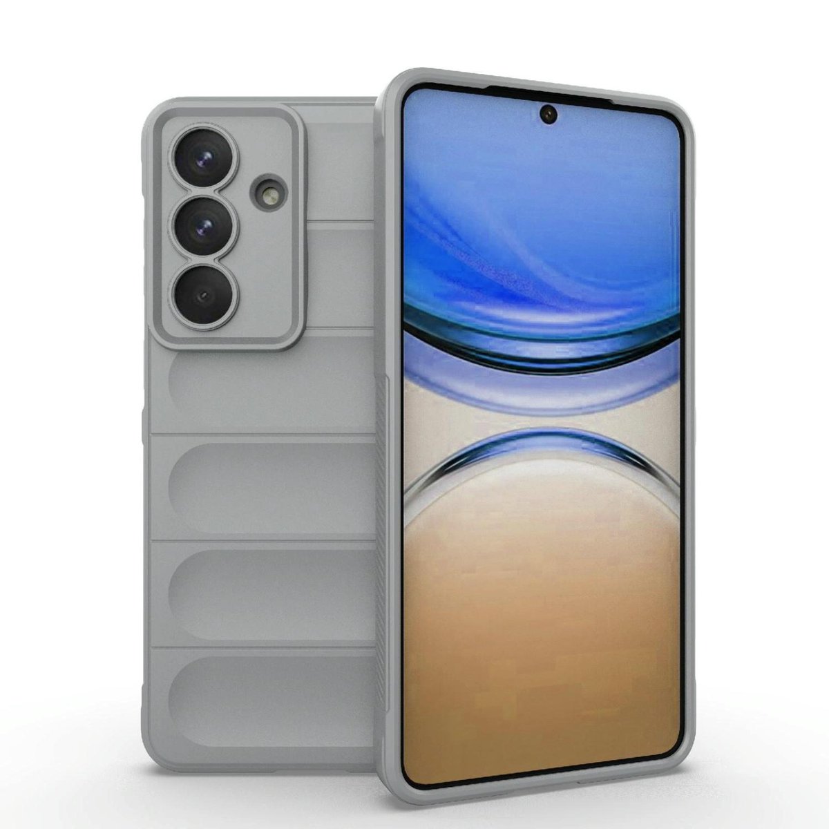 Mobigear Hoesje geschikt voor Samsung Galaxy S26 Plus Telefoonhoesje Flexibel TPU | Mobigear Bumpy Backcover | Galaxy S26 Plus Case | Back Cover - Grijs