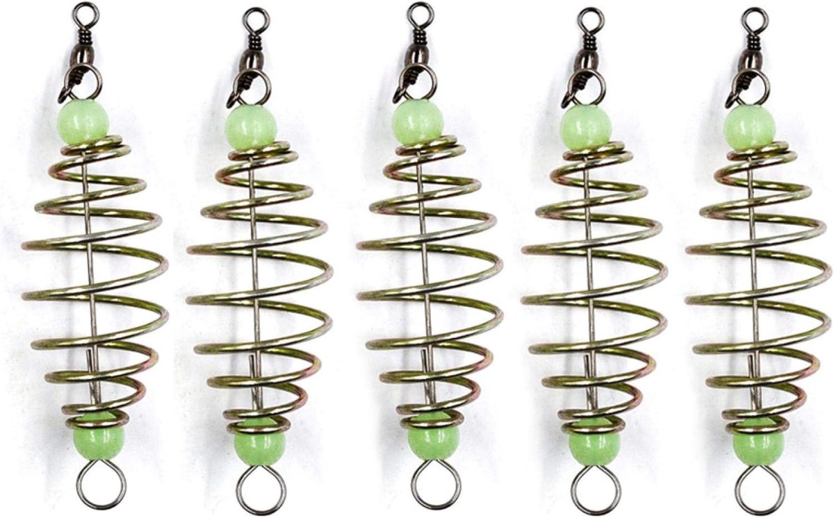 5PCS Inline Method Feeders - Luminous Carp Fishing - Tackle Bait Thrower - Method Lures Cage Basket Baits