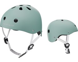 Liefjes & Co – Fietshelm Kind - Kinderhelm – Saliegroen Maat S (48–56 cm) – Verstelbaar – Ventilerend – Met Kinbescherming