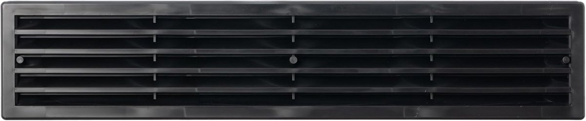 Ventilatierooster Deur 450x92mm Zwart Kunststof - Luchtrooster Toevoer Afvoer