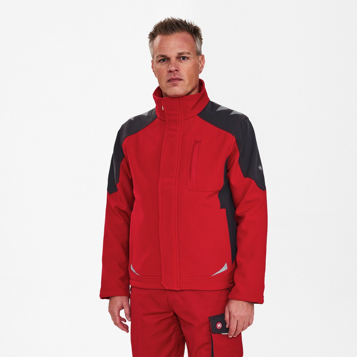 Engel Galaxy softshell jack 8810-229 - Tomato Red / Anthracite Grey - 6XL