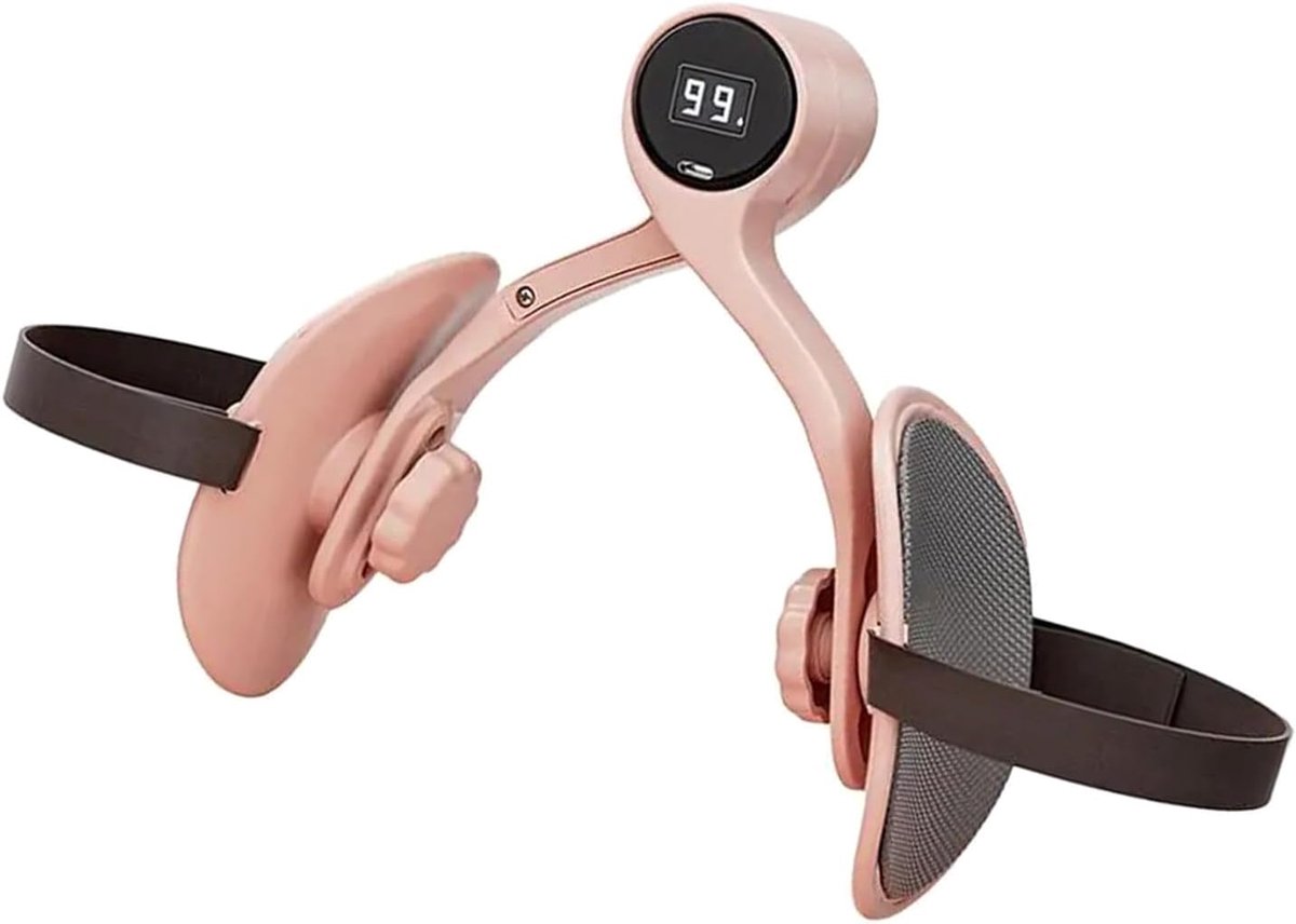 Bekkenbodemspiertrainer, dijbeentrainingsapparaat, klem, armtrainer voor vrouwen, sportapparatuur met teller - roze