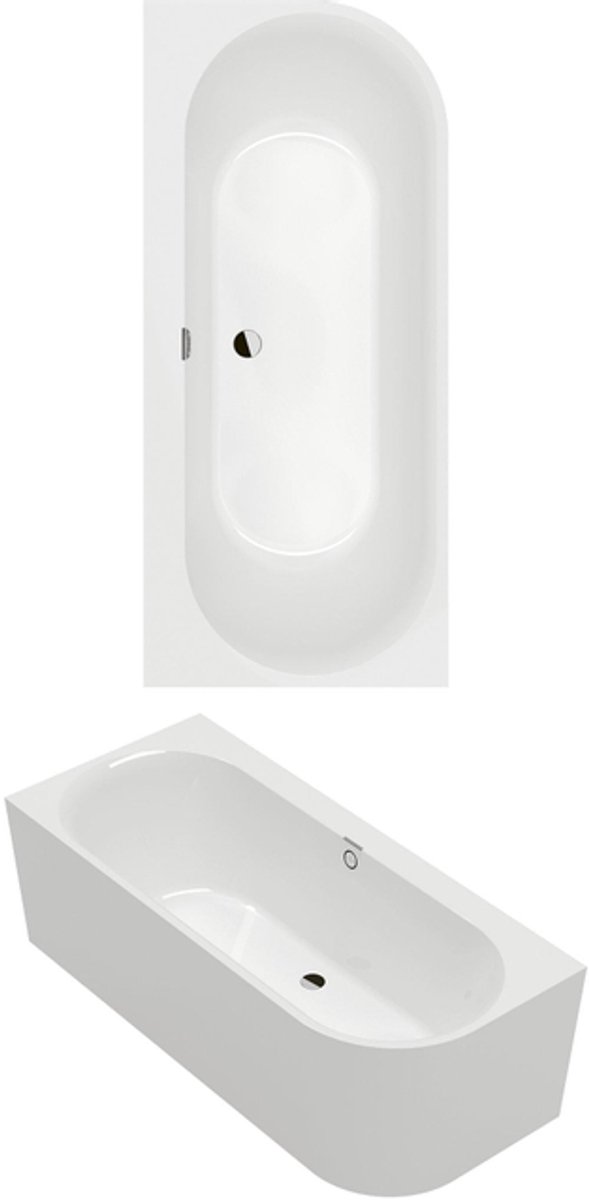 Villeroy & Boch Oberon 2.1 Back-to-wall bad voor hoekinbouw links - 1800 x 800 mm - glans wit Alpin (wit)