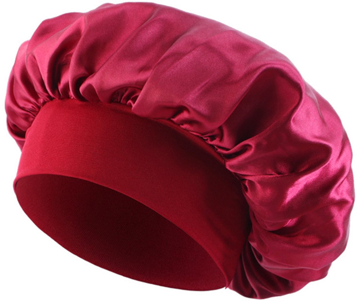 Satijnen bonnet - Slaapmuts - Haarbescherming - Haar beschermen tijdens slapen - Krullen beschermen - Haarkapje - Hair/sleeping cap - Curl protection - Rood - Jonyx