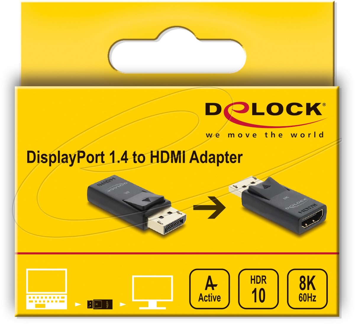 Delock Active DisplayPort 1.4 to HDMI Adapter 8K with HDR function