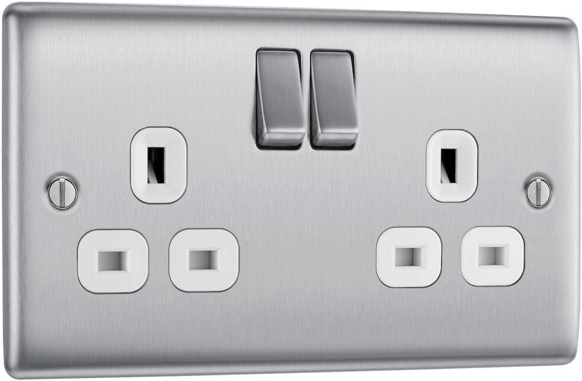 Elektrische Enkele Dimmer Lichtschakelaar Geborsteld Staal Grijs
