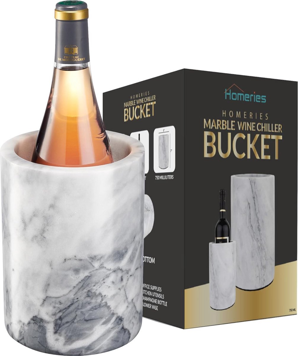 Luxe Marmeren Wijnkoeler voor Flessen en Champagne - Dranken Urenlang Koel