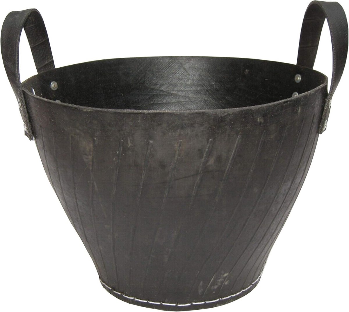 Stevige Houten Mand van Gerecycled Rubber voor Haardhout - Zwart