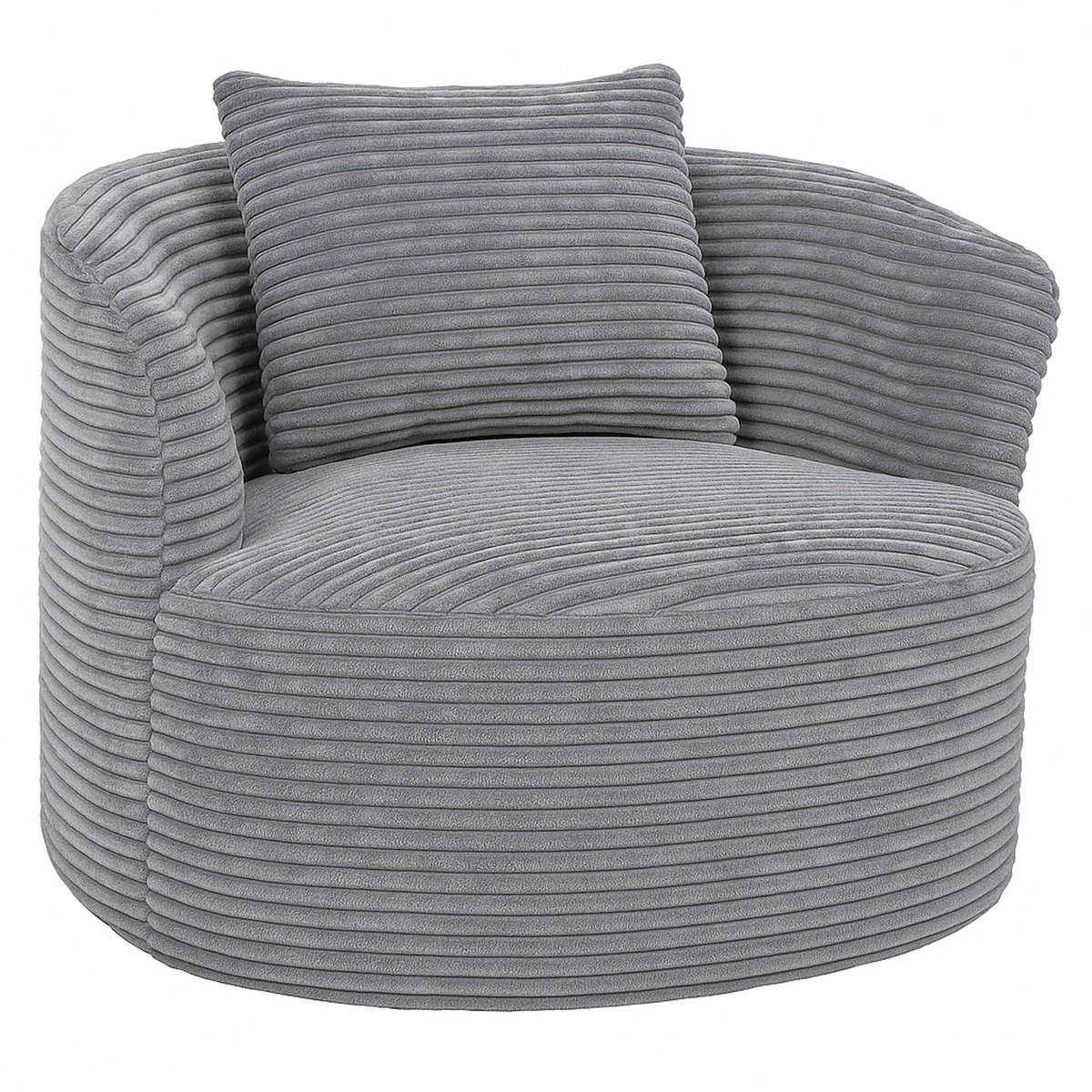 Fauteuil MCW-P18, loungefuteuil, relaxfauteuil, gestoffeerde fauteuil, cocktailfauteuil, stof/textiel corduroy (370 g/m²) ~ lichtgrijs