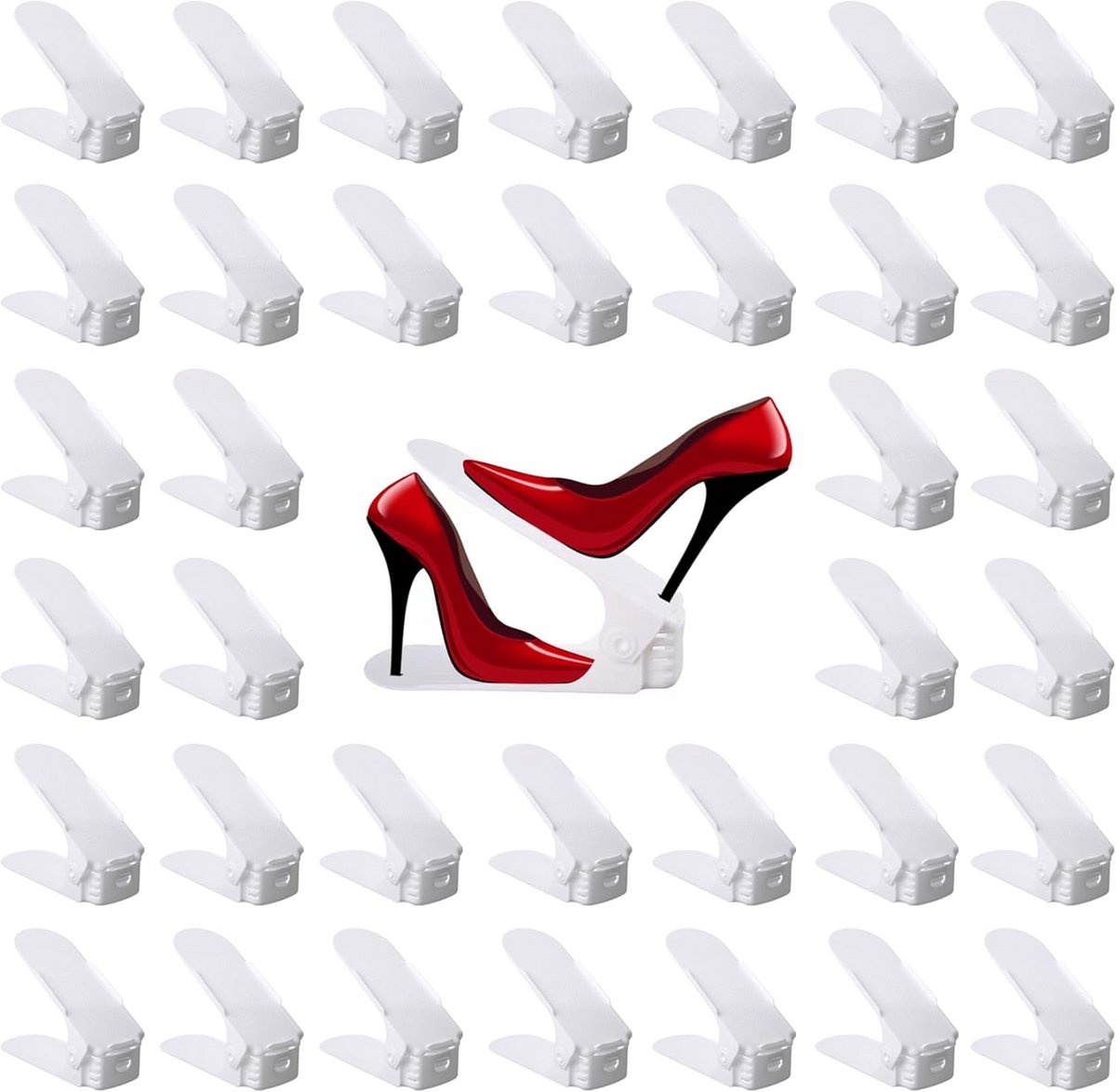 36x Schoenen Organizer Stapelbaar - Ruimtebesparende Verdeler voor Kast en Schoenenrek
