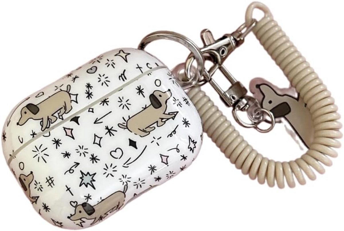 Uniek Cartoon Teckel Print Hoesje voor AirPods Pro 2e Generatie