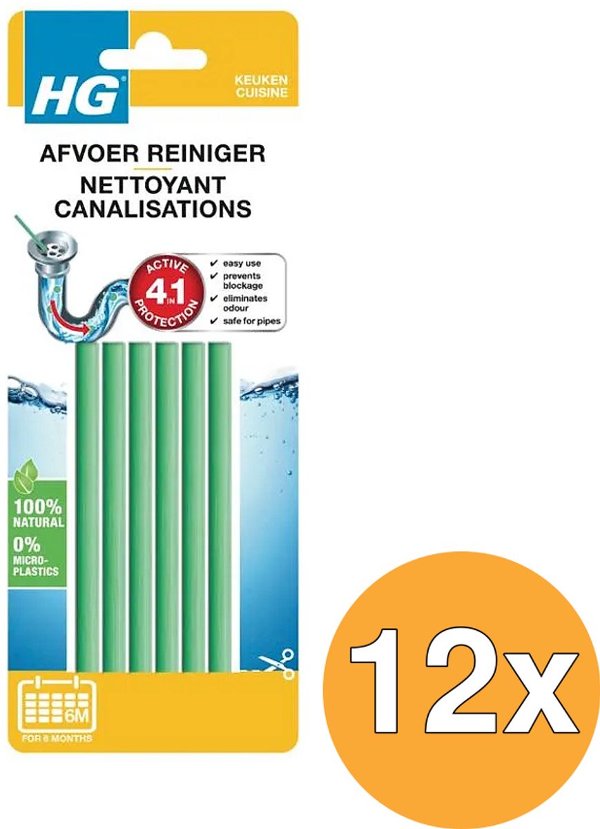 HG Afvoerreiniger - 12x6st - Voordeelverpakking