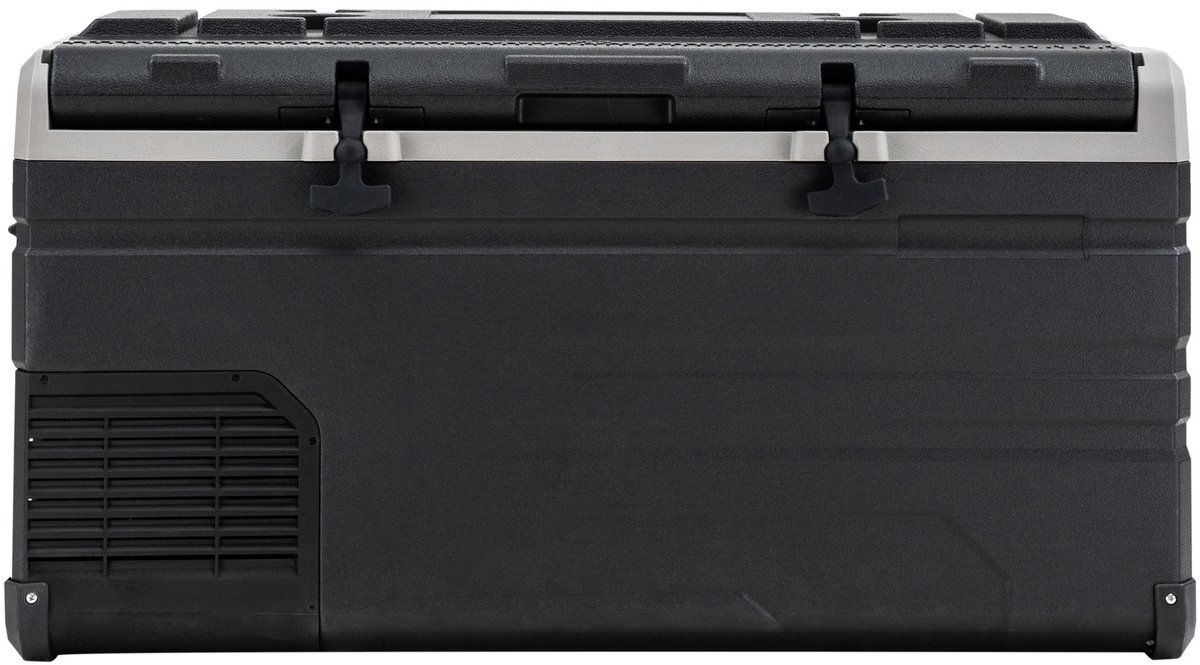 Steamy-E Single Zone Elektrische Compressor Koelbox - Single Zone - 77 liter - 12V en 230V - voor auto en camping - Zwart