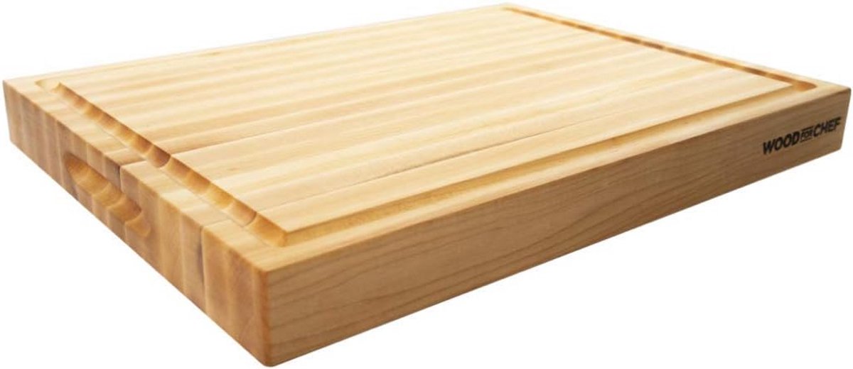 Grote Houten Snijplank Esdoorn met Sapgroef - Omkeerbaar Slagersblok