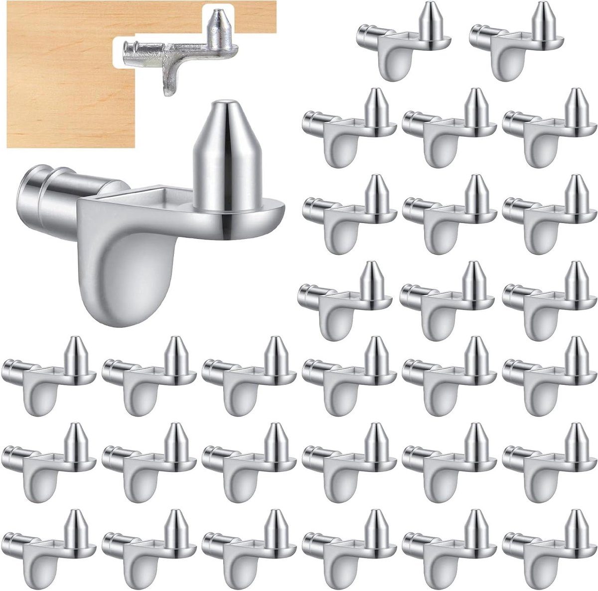 Plankdragers - Set van 30 stuks - L-vorm - 5 mm - Voor legplanken - Kasten - Keukenkast - Boekenkast