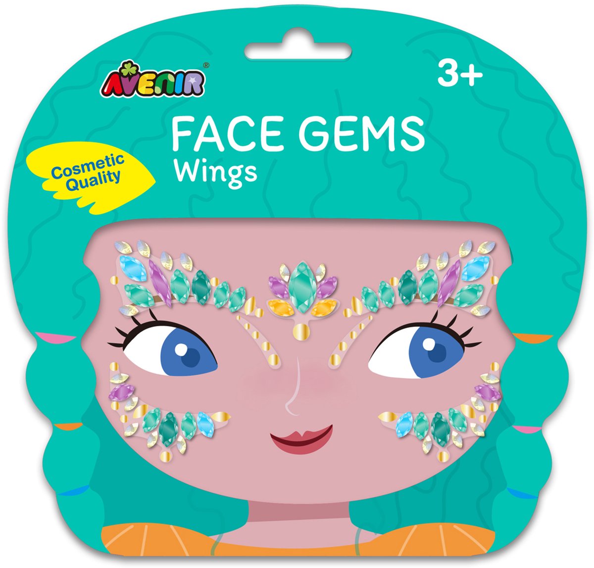 Avenir gezichtsstickers - vleugels - face gem - versier jezelf - 3 jaar afbeelding