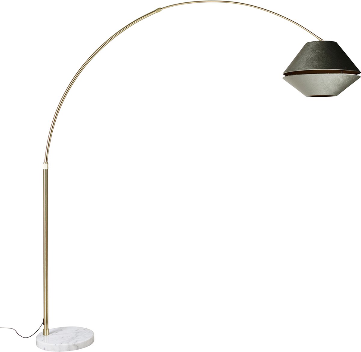 QAZQA xxl - Klassieke Booglamp | Vloerlamp | Staande Lamp met kap - 1 lichts - H 269 cm - Groen - Woonkamer | Slaapkamer | Keuken
