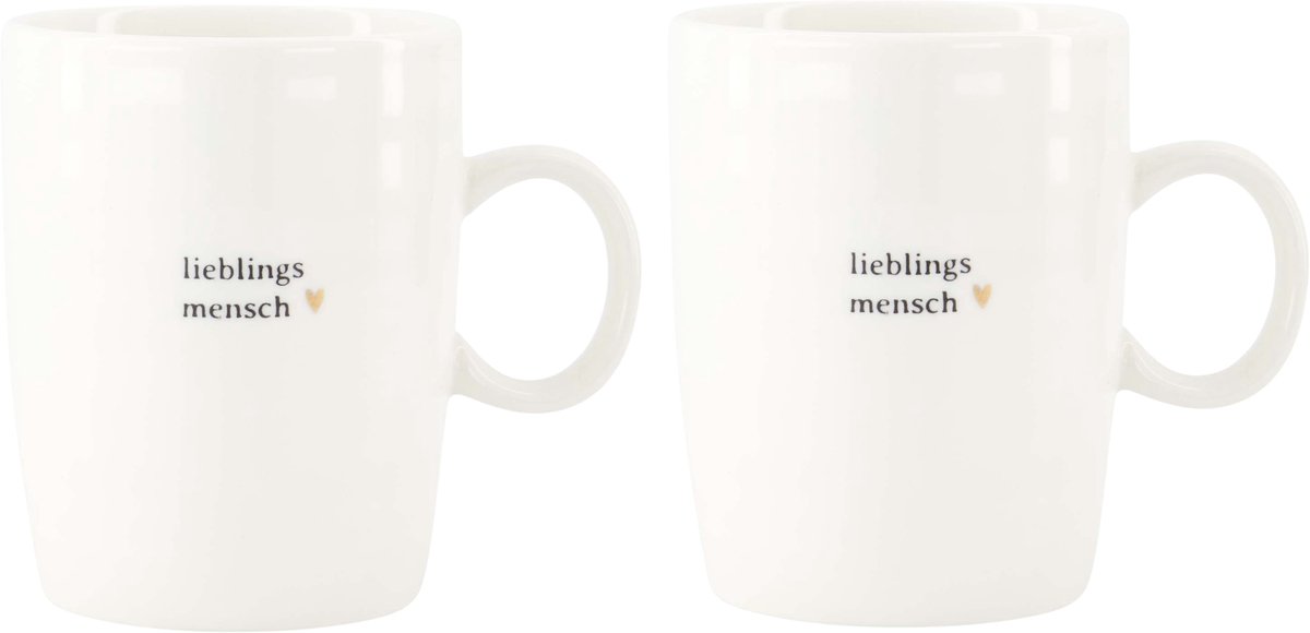 Zusss Set Van 2 Theemokken Lieblings Mensch Keramiek Wit / Zwart