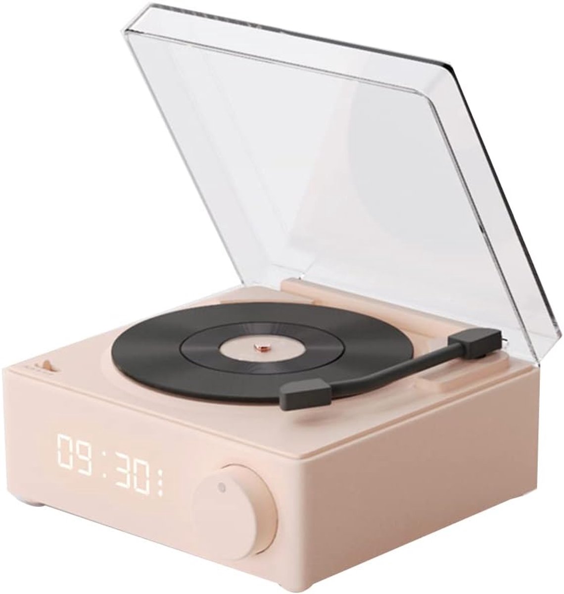 Bluetooth Speaker Wekker - Desktop Sound Box - Muziek Luisteren - Vinyl Platenspeler Design