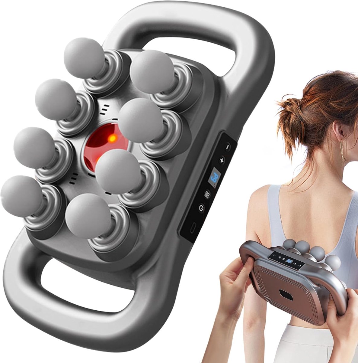 Massagepistool - Spierherstel Tool - Diepe Weefselmassage - 8 Massagekoppen - 21x15x31 cm