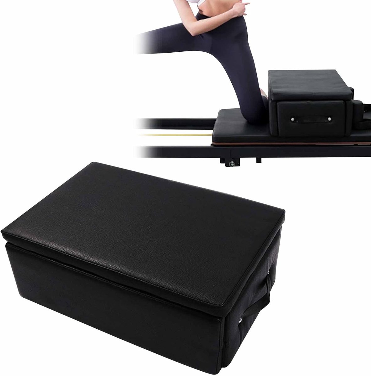 Pilates Zitbox - Pilates Box - Pilates Oefeningen - Ruimtebesparend Opvouwbaar - 62x43x23cm - Zwart