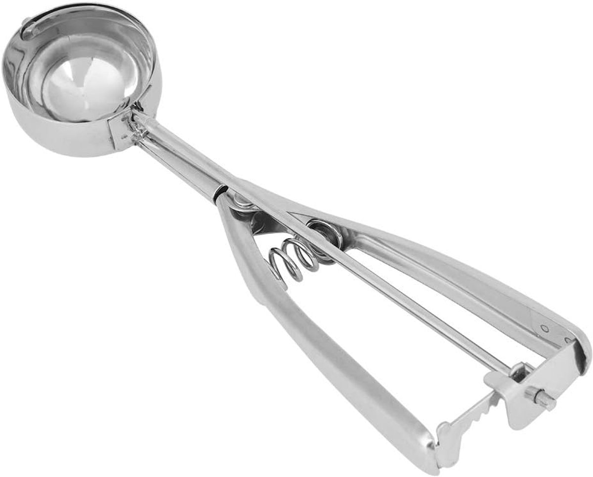 Keukenijsschep - Lepel Ballenmaker - IJs Dessert - Roestvrij Staal - 5 Cm Diameter - Zilver