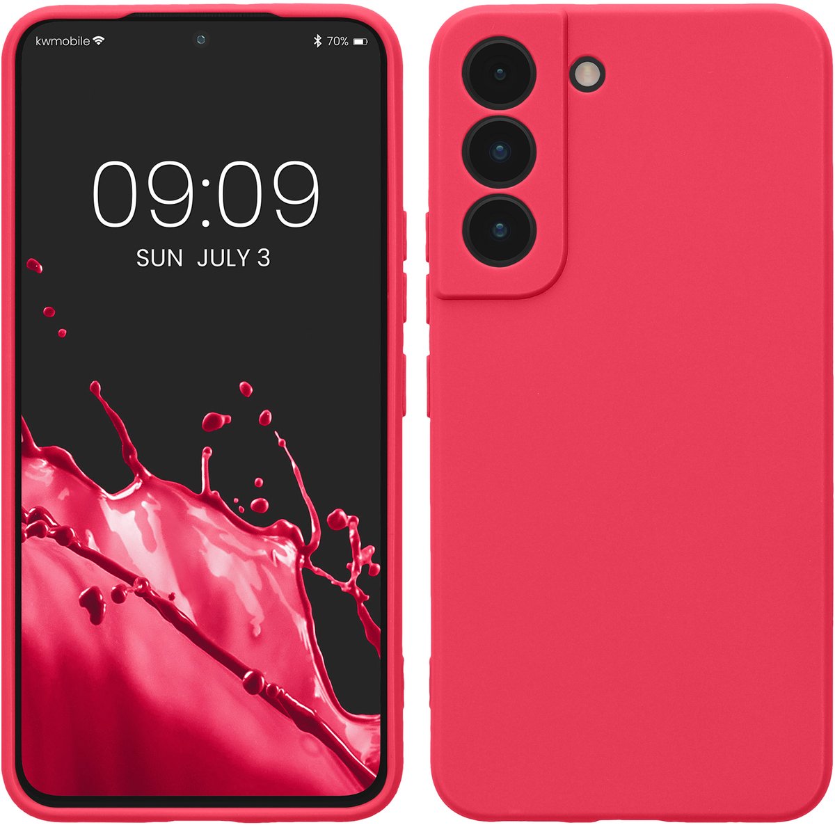kwmobile telefoonhoesje geschikt voor Samsung Galaxy S22 - Hoesje voor smartphone - Precisie camera uitsnede - In neon roze