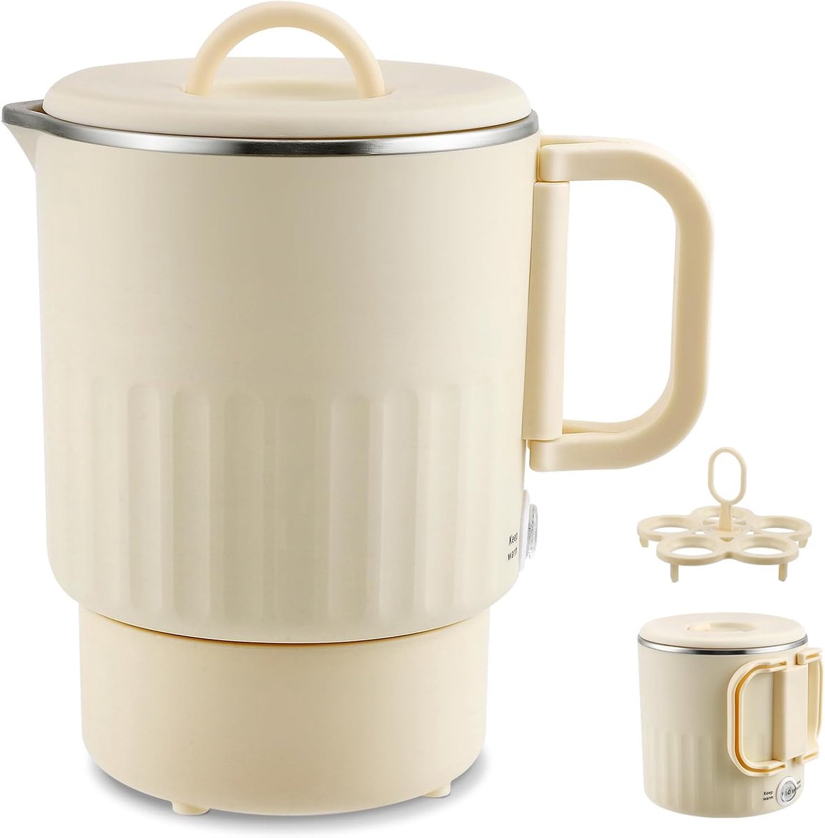 Opvouwbare Waterketel Reis Waterkoker Kamperen en Reizen Dubbelwandig BPA-vrij Compact Opvouwbaar Zwart