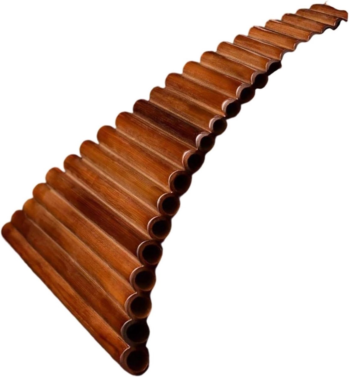 Panfluit Houten Instrument - Bamboe Panfluit - Muziek Maken - 25 Tonen - 32 x 28 x 10 cm