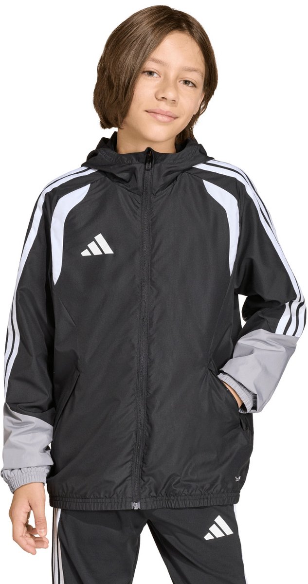 adidas Jas Kinderen Tiro 26 Competition All Weather Zwart - Maat 164cm