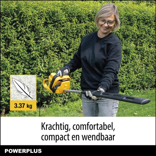 Powerplus Elektrische Heggenschaar POWXG20081 - Elektrische haagschaar van 600 W, mes van 610 mm en snijafstand van 24 mm, tuingereedschap voor het knippen van struiken, heggen en planten van Powerplus — afbeelding 2