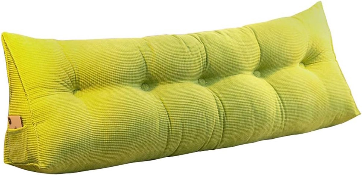Wigkussen Bed - Rugsteun Hoofdeinde - Lezen Ontspannen - Driehoekige Vorm - 60x25x50cm - Groen