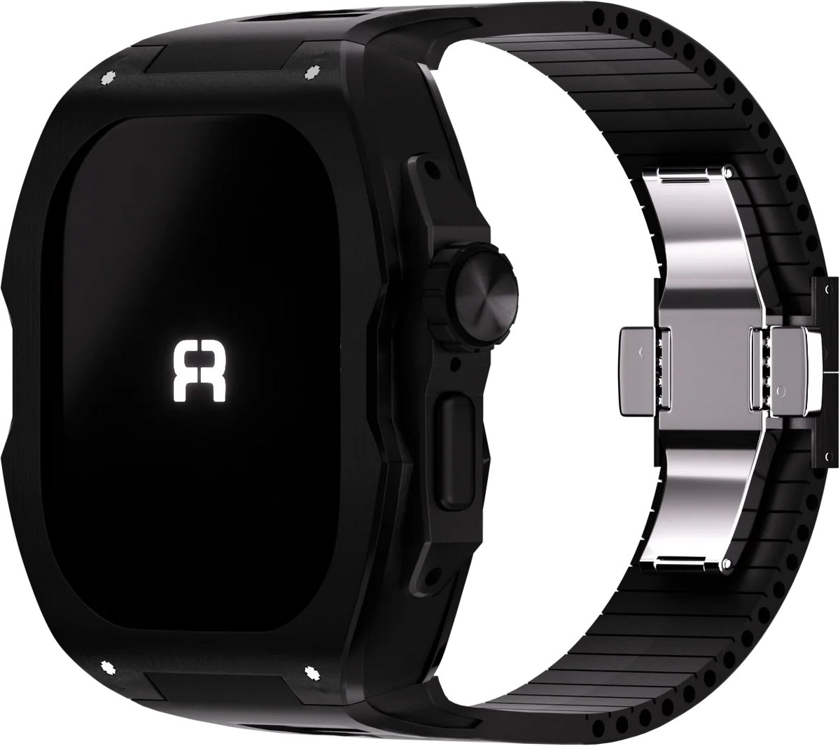 Reqior beschermhoesje met bandje TPU & Rubber – geschikt voor Apple Watch Ultra 49mm – schokbestendig, comfortabel – Zwart