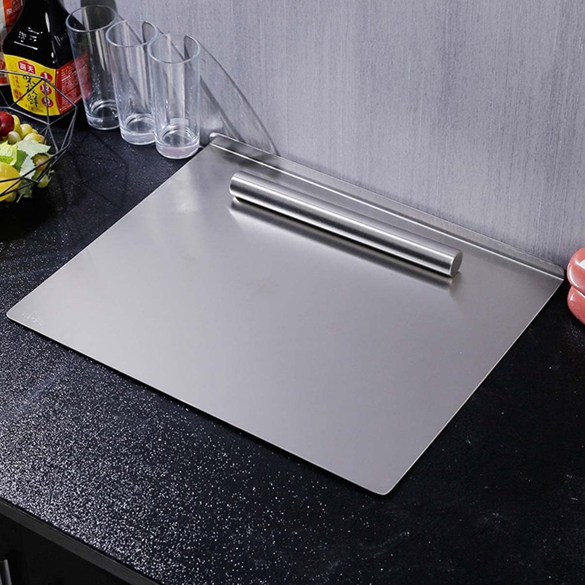 Roestvrijstalen Deegplank - Snijplank Keuken - Koken Bakken - Dubbelzijdig Gebruik - 60x80 Cm