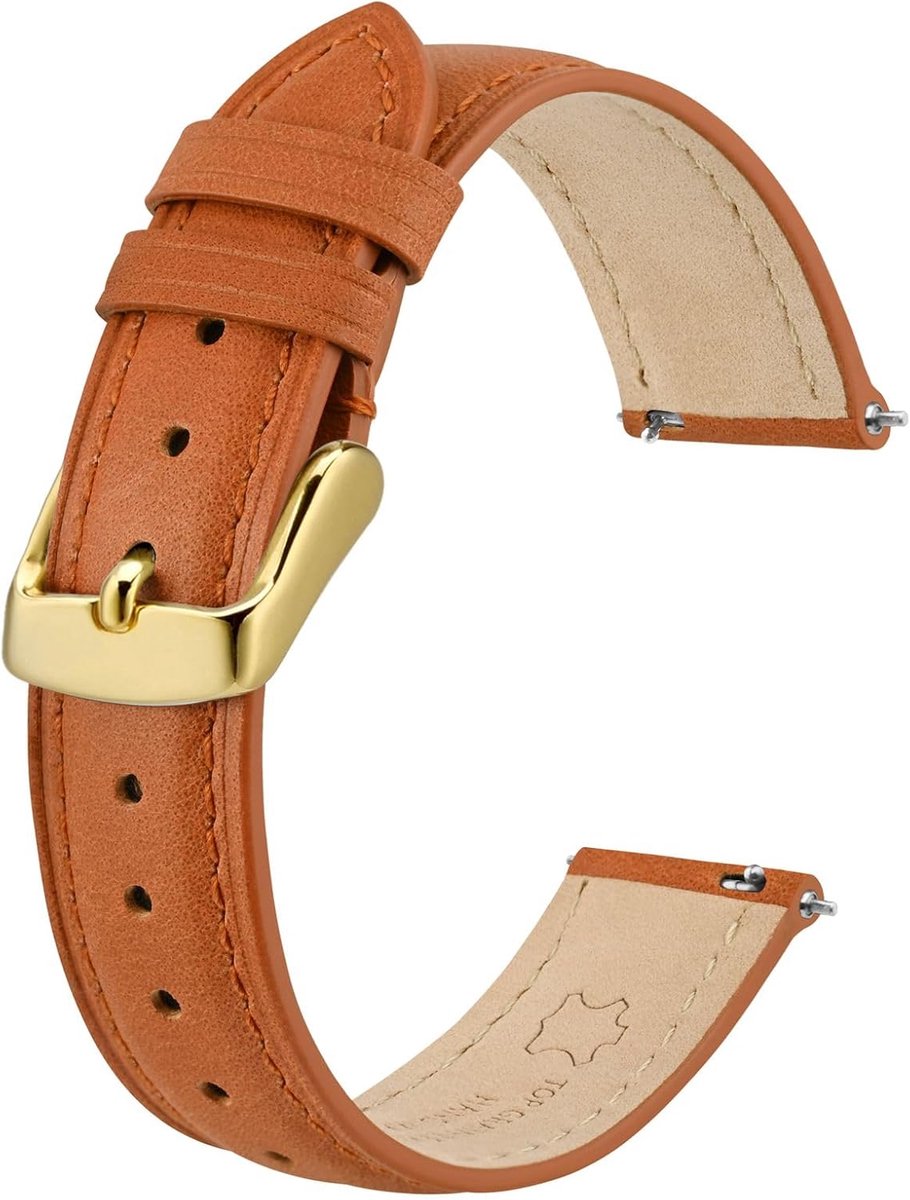 Leren Horlogeband - Vervangende Band - Dagelijks Gebruik - Snel Verwisselbaar - 12-20 mm - Diverse Kleuren