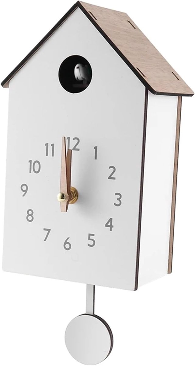 Koekoek Klok - Wandklok Vogel - Wonen Decoratie - Minimaal Onderhoud - Eén Maat - Wit