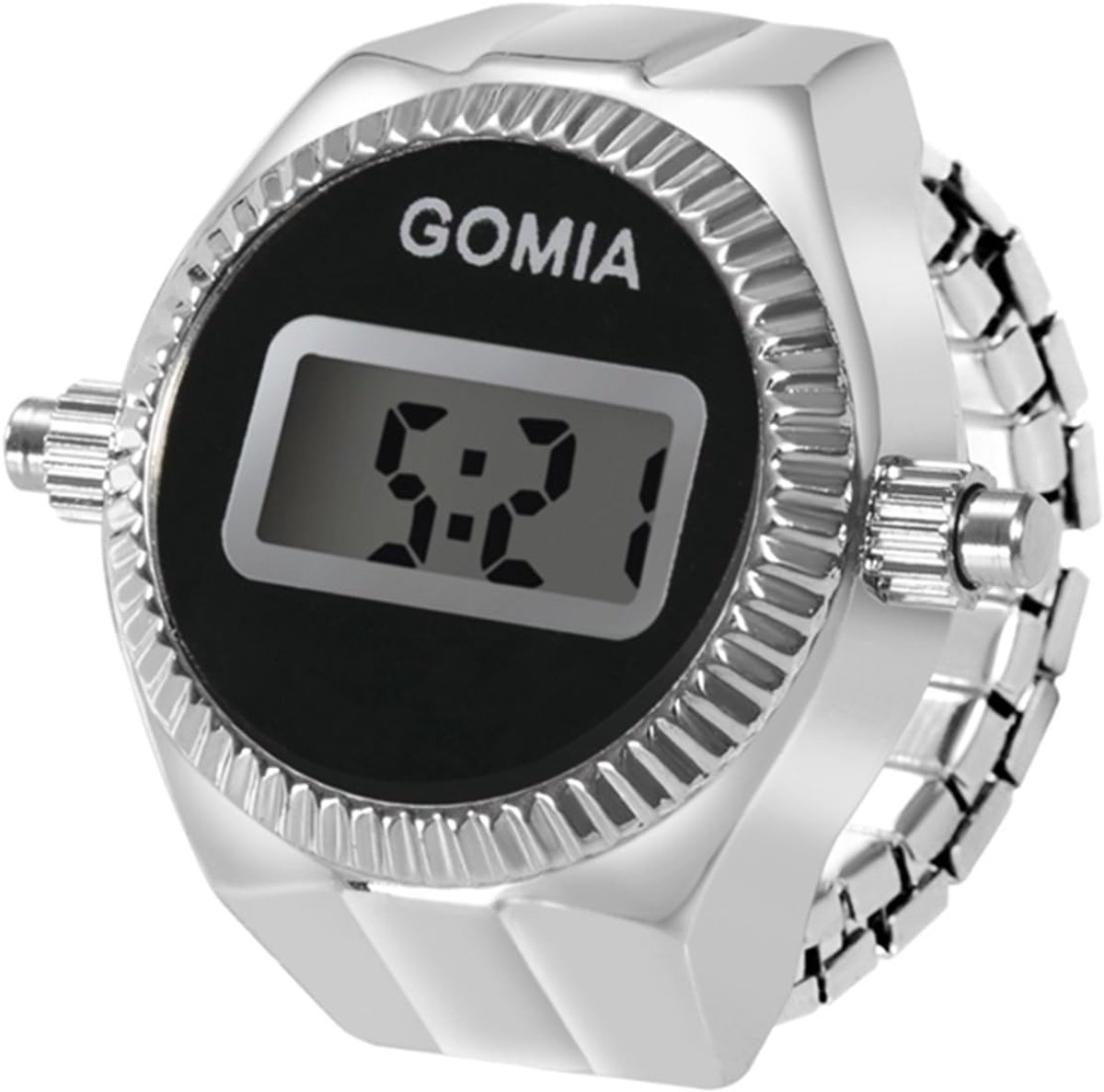 Horloge Ring - Digitale Analoge Klok - Dagelijks Gebruik - Elastisch Flexibel Design - 11.2 x 7.3 x 2.6 cm
