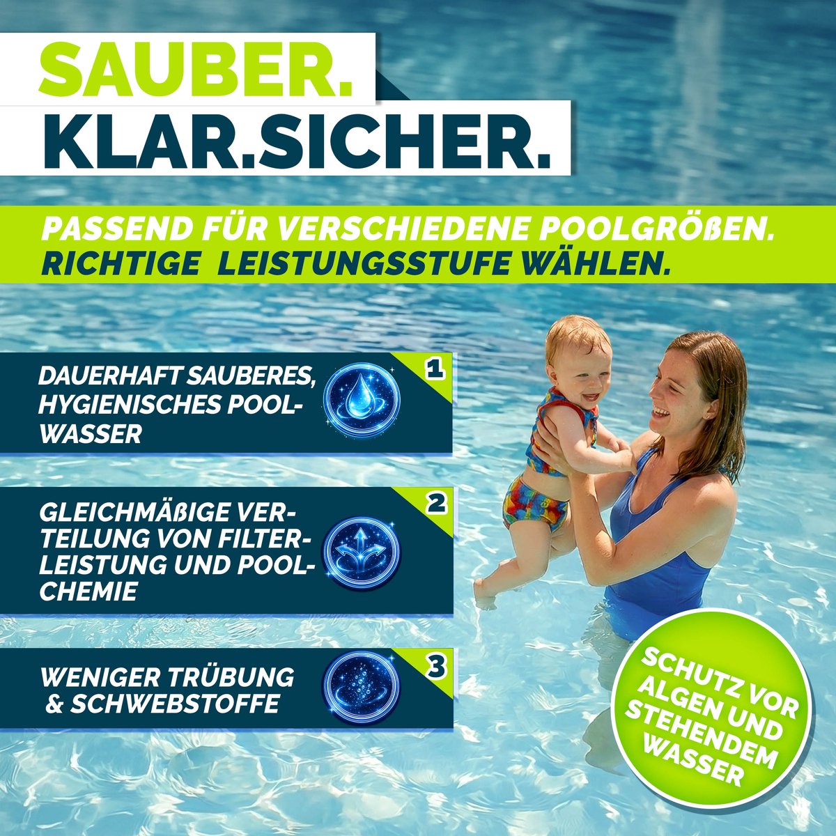 tillvex® Filterpompe Zwembad 9.500L/u & 550W | Zwembadpomp Opvoerhoogte max. 10m | Poolfilter Circulatiepomp voor 40m³ Zwembaden | Zwembadpomp Zelfinzuigend voor Opzetzwembad Spa met Voorfilter – foto 5