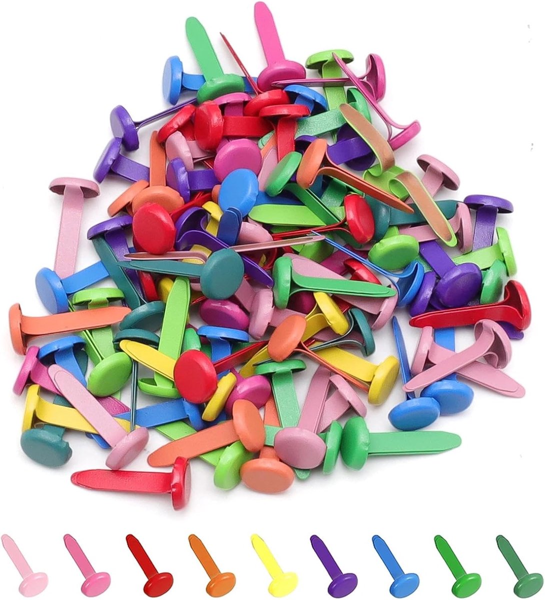 Tasclips - Handwerkclips - Knutselprojecten - Roestbestendig ijzer - 8x17 mm - Veelkleurig