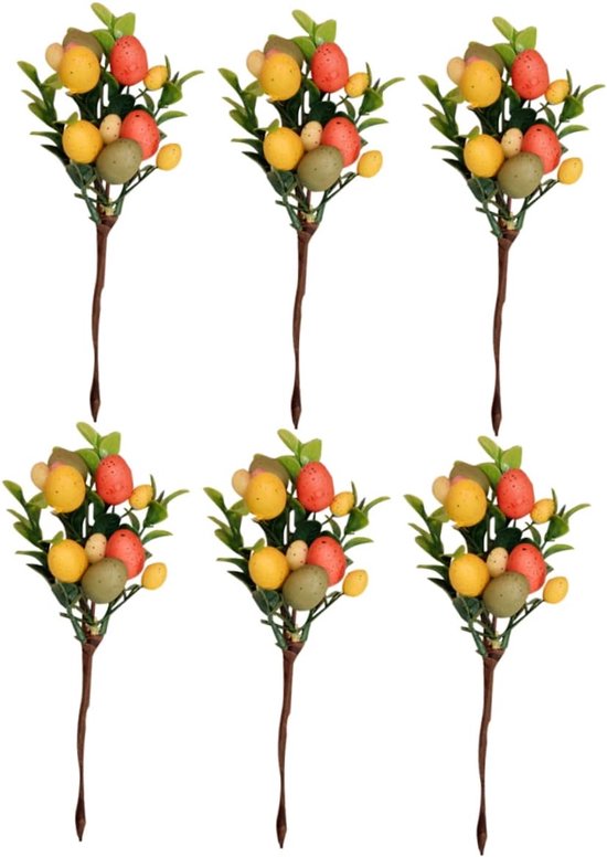 Foto: Paasboeket kunstplant decoratie takken feestelijke decoratie verwelkt niet 22 x 10 x 5 cm veelkleurig