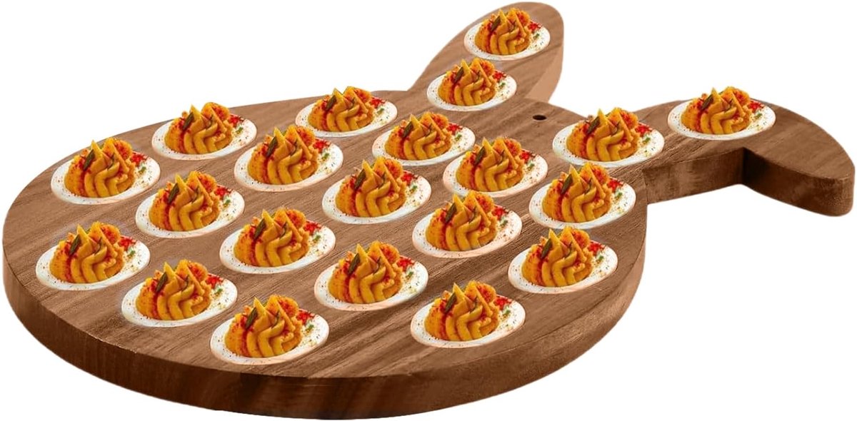 Eierschaal Dienblad - Hazen Serveerschaal - Paas Brunch - 21-Gaats Presentatie - 39x26.5cm